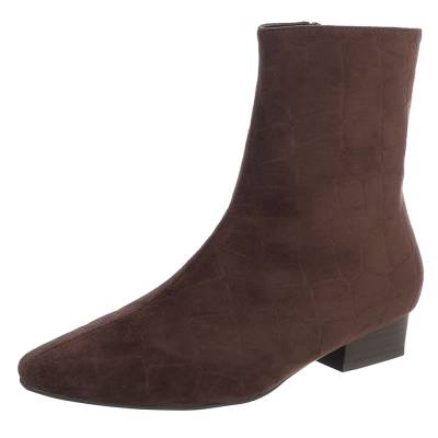 Flat ankle boots for women in brown