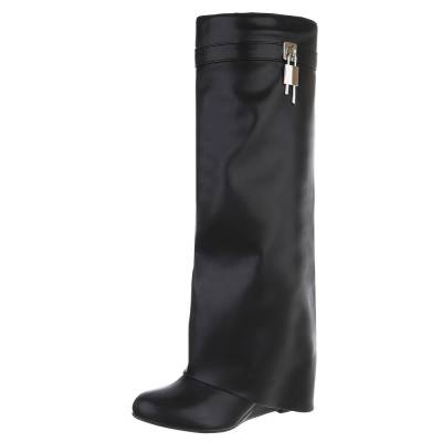 Keilstiefel für Damen in Schwarz