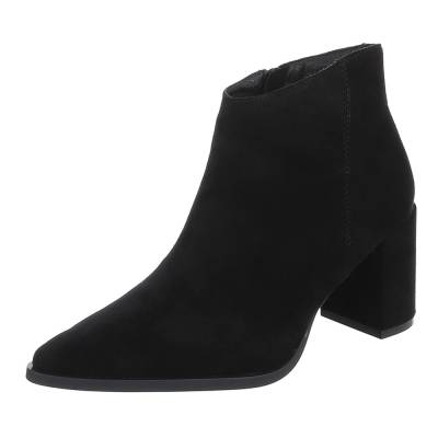 Heeled ankle boots for women in black and gray