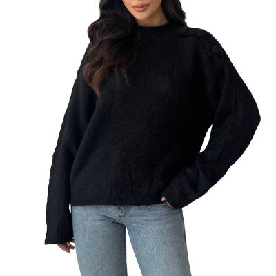 Strickpullover für Damen in Schwarz