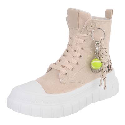 High-top sneakers for women in beige and leo