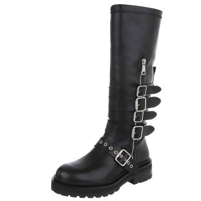 Plateaustiefel für Damen in Schwarz