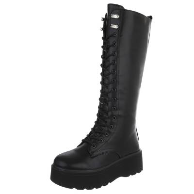 Plateaustiefel für Damen in Schwarz
