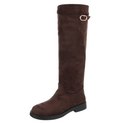 Flat boots for women in brown