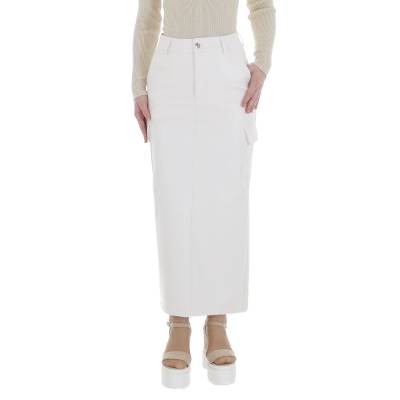 Leather-look skirt for women in white