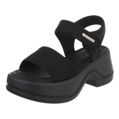 Plateausandaletten für Damen in Schwarz