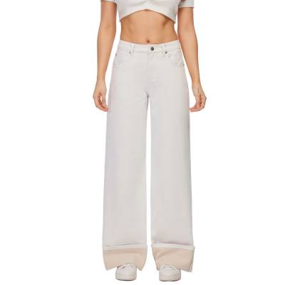 Relaxed Fit Jeans für Damen in Beige