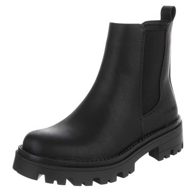 Platform ankle boots for women in black
