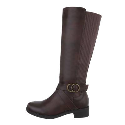 Flat boots for women in brown