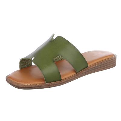 Mules for women in green