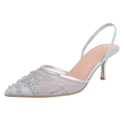 Schnür- & Riemchenpumps für Damen in Silber und Grau