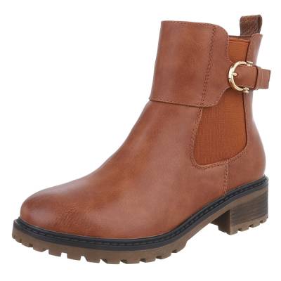 Klassische Stiefeletten für Damen in Camel