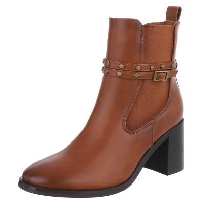 Klassische Stiefeletten für Damen in Camel