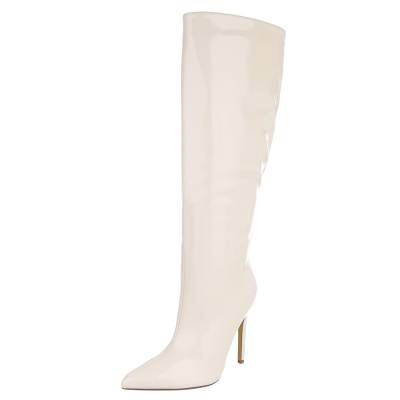 High-Heel Stiefel für Damen in Creme
