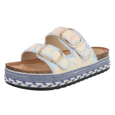 Plateausandaletten für Damen in Hellblau