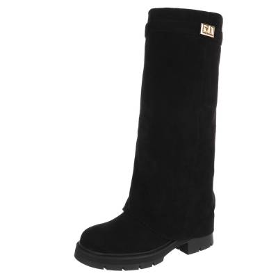 Plateaustiefel für Damen in Schwarz