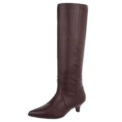 Classic boots for women in wine-red