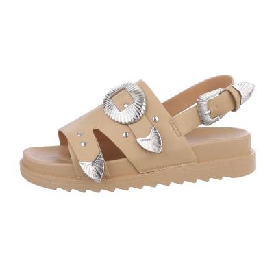 Strappy sandals for women in light-brown